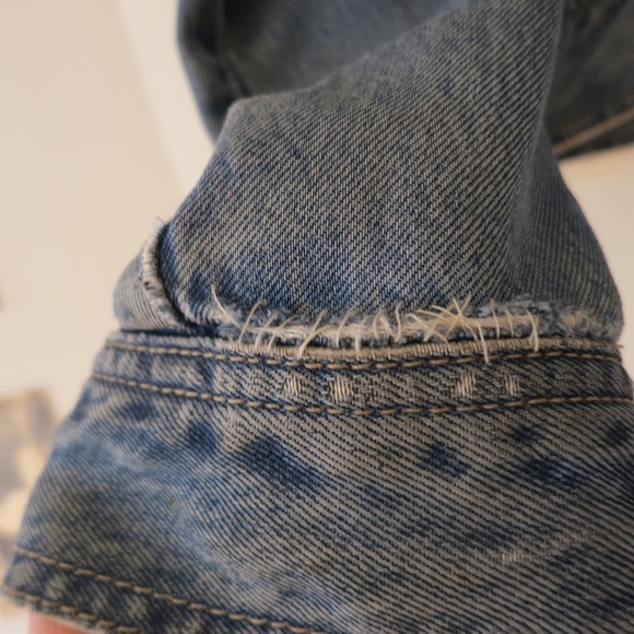 Vintage 1990s Blue Denim Jean Jacket Size M pockets zipper - Picture 11 of 13